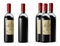 Set of bottles with red wine.  3D vector. High detailed realistic illustration