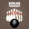 Set of bowling skittles and bowling ball