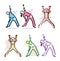 Set boy girl Body Icons Nature Sport Fitness