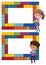 A set of boy and girl puzzle frame