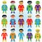 Set of Boy Superheroes in Vector Format