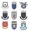 Set brand, sports club, student club, heraldic shield, royal, hotel, security, full vector logo collection and design elements.