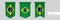 Set of Brazil waving pennants on isolated background vector illustration