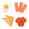 Set of breakfast ingredients. Vector illustration.