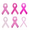 Set of Breast cancer award ribbons