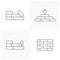 Set of Brick icon vector, Construction simple icon template, Illustration