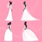 Set of bride silhouette for use in design for wedding card, invitation, poster, banner