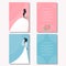 Set with bride silhouette for use in design for wedding card, poster, banner