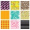 Set of bright abstract patterns