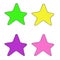 set of bright, colorful, cheerful stars for the holiday