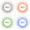 Set of Bright Colorful New Year 2017 circle frames on white Backgrounds.