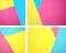 Set of bright colour geometric backgrounds.