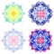 Set of bright decorative mandalas for design