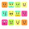 Set of bright emoticons. Emotions. Smiles. Funny cartoon characters. Vector.