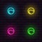 Set of bright neon tennis balls icons