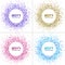 Set of Bright New Year 2017 circle frames on white Backgrounds.