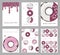 Set of bright postcards with donuts. Donuts with colored glaze and confetti.