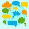 Set of bright speech bubbles on a light background. Vector