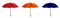 Set of bright umbrellas. Good autumn mood. Health protection in rainy weather. Realistic vector