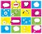 Set of brightly colored speech bubbles