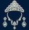 set of brilliant jewelery diadem, necklace and earrings with precious stones