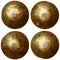 Set of bronze rivet heads