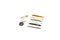 Set of Brooches, buttons, thread sewing kit on white background