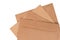 Set of brown kraft paper envelopes with clipping path of different types isolated on white background