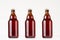 Set of brown steinie belgian beer bottles 330ml mock up.