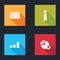 Set Browser window, Lighthouse, Financial growth and icon. Vector