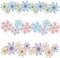 Set of brushes for illustrator of floral patterns on a white background. Vector snowflakes made of flowers. Winter pattern