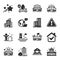 Set of Buildings icons, such as Construction building, Buildings, Circus symbols. Vector