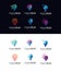 Set Of bulb tech logo icon . Idea creative light bulb logo . Bulb digital logo technology Idea .Bulb Logo Design Colorfull .