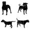 Set of bulldogs silhouette