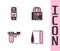 Set Bullet, Pepper spray, Pistol or gun and Buying pistol icon. Vector