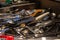 Set of bunch of kitchen utensils in drawer