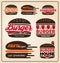 Set of burger shop icon logo design