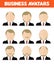 Set of business avatar of businessman