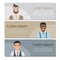 Set of business banners with characters