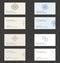 Set of business card layout. Linear geometric logo and pattern