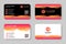 Set of business card with orange until red gradient color. identity card with black and white basic background.