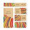 Set of business cards, colorful zebra print design