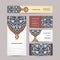 Set of business cards design, turkish ornament