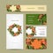 Set of business cards design with vegetable frame