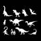 Set of business dinosaurs silhoutte logo design
