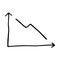 Set of Business hand writing step growth graph. White graph xy lines. Growth and decline, development and decline of income,