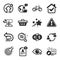 Set of Business icons, such as Judge hammer, Money exchange, Web system symbols. Vector