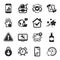 Set of Business icons, such as Monitor repair, Smartphone broken, Time management symbols. Vector