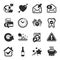 Set of Business icons, such as Open mail, Beer, Love symbols. Vector