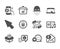 Set of Business icons, such as Smile, Boiling pan, Mouse cursor. Vector